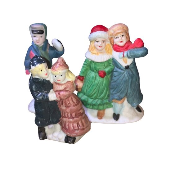 Hand-Painted Ceramic Christmas Village Figurines and Accessories - Picture 3 of 11